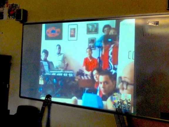 Skyping with young disabled musicians in Brazil