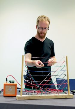 Maker demonstrates 'Proximity mixer' instrument