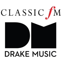 Image: Classic FM and Drake Music logos
