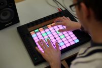 Musician playing the Push instrument