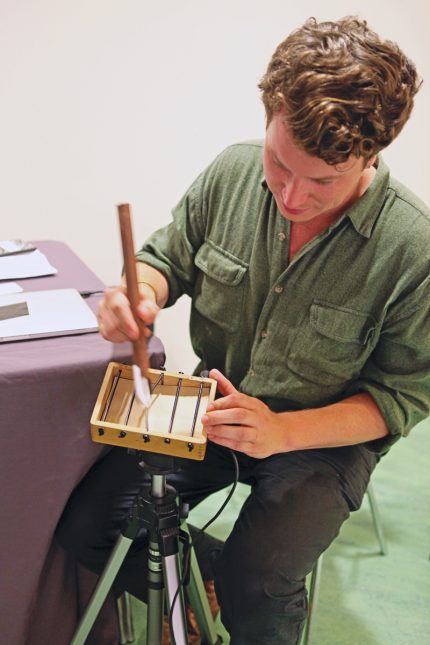 Hugh playing the 'Stretchi Controller'