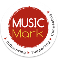 Logo - 'Music Mark' written on a red circle with the words Influencing, Supporting, Connecting surrounding it