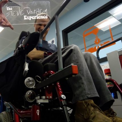 Musician Steve Varden experimenting with technology at MakeFest