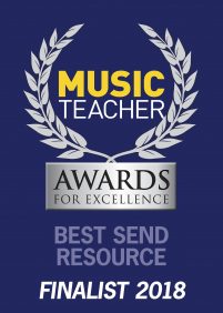 Crest in silver on blue background celebrating being a finalist