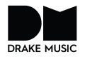 Drake Muisc Logo, a capital D and M in black on a white background