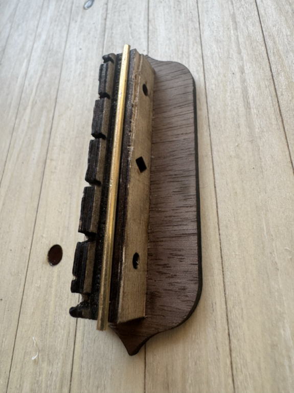 The fret board of The Pentachord.